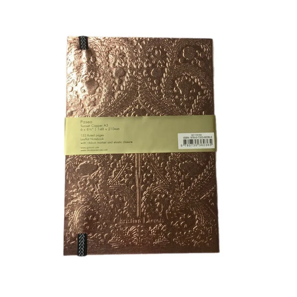 NEW! Christian Lacroix Sunset Copper Metal Paseo A5 Layflat Journal Notebook 152